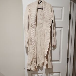 J. Crew Ivory Ribbed Knit Cardigan
